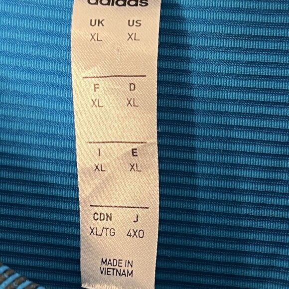 Adidas Prime blue Polo Shirt Ribbed Men’s Sz XL Aqua Blue - Picture 6 of 13